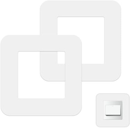2PCS Light Switch Surround White, 3.38 Inch Single Socket Surround