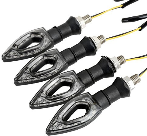 MUXSAM 4 PCS Motorcycle Led Turn Signal Light, Universal Watertight Motorbike Turning Indicators, 12V Blinker Amber LED Light Indicator,Daytime Running Lights Brake Lights for Motorcycle