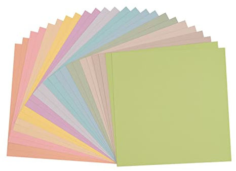 Florence Tonkarton Pastell - Bastelkarton 30,5 x 30,5 cm - Bastelpapier 24x mit 12 Farben - Scrapbook Papier für Karten Basteln, Stanzen und Papierbasteleien - Bastelset Textur