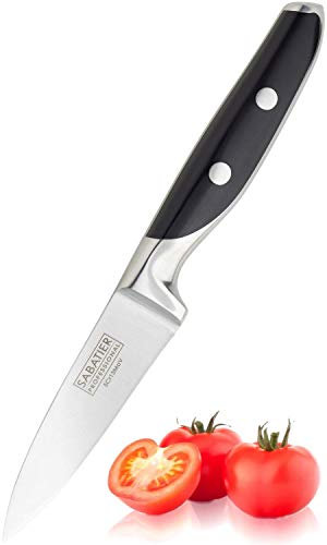 Cuchillo de Puntilla Sabatier Professional – Cuchillo de Cocina 9 cm - Cuchillo de Cocinero, Espiga Completa de Acero Inoxidable Premium, Filo Plano, Mango Remachado, de Taylor’s Eye Witness