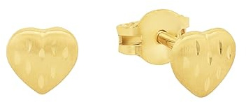 Amor Ohrstecker Mädchen Kinder Ohrschmuck, 0,5 cm, Gold, Herz, Kommt in Schmuck Geschenk Box, 2013408
