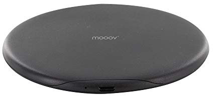 Mooov 732024 - Cargador inalámbrico rápido por inducción, Cargador sin Cables Universal móvil, Qi Wireless Charger, 10W, Carga inductiva, Compatible iOS, Android, Negro