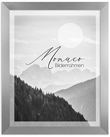 BIRAPA Cornice portafoto Monaco A4 in metallo - finitura alluminio spazzolato, cornice per poster