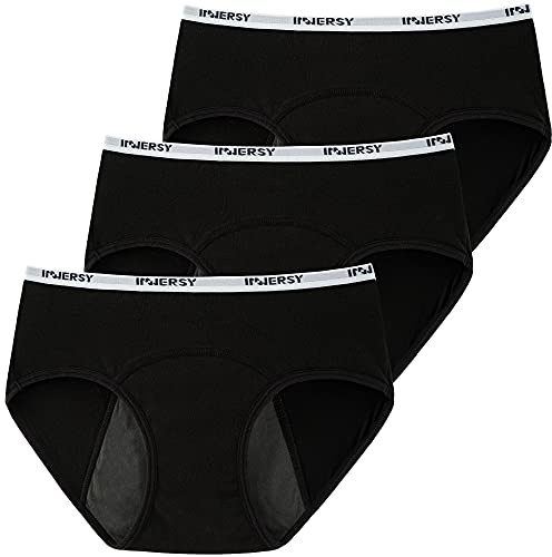 INNERSY Girls Period Pants Reusable Menstrual Underwear,14-16 Years,3 Black
