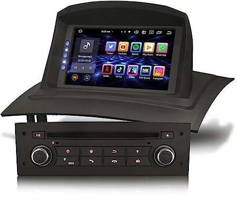 Erisin 7 Pouces 8-Cœurs Android 10 GPS Autoradio pour Renault Megane II Dab+ Stéréo Écran Tactile Soutien CarPlay Android Auto Bluetooth TNT WiFi DSP TPMS FM RDS OBD2 4GO RAM+64GO ROM