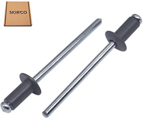 SKIR'CO (100 Stück) Lackierte Blindnieten 3,2 x 8 mm, Kuppelkopf, DIN 7337, Aluminiumniete, Popniete (100, Anthrazitgrau RAL 7016)