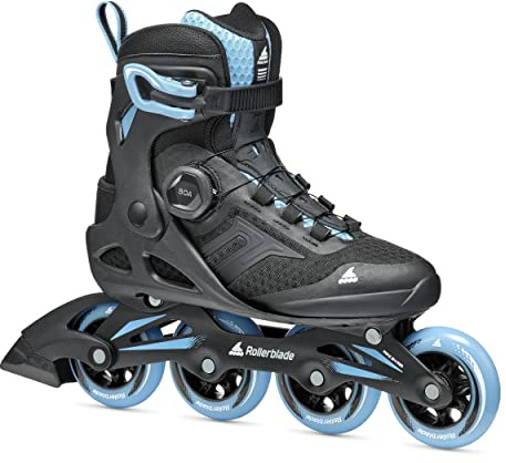 Rollerblade MACROBLADE 84 BOA W, Damen Inline Skates, bequemer Freizeit Inliner, Schwarz/Pulverblau, Gr. 36.5/37