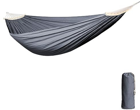 Anyoo Hängematte mit 2 Holzstangen für klappbarem Gestell,tragbares Stabhängematte 180x130cm,für Outdoor Outdoor Camping Garten