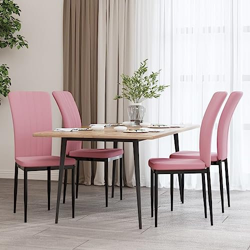 Homgoday Matstolar 4 st rosa sammet stolar, utomhusstolar, matsal stolar för trädgård, trädgårdsmöbler utomhusmöbler för trädgård, utomhus