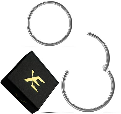 XE Nasenring aus 304L-Edelstahl – 6 mm 18G Clicker Klappring für Septum, Tragus, Daith und Helix-Ring – Ohrknorpel Rook Ohrring Schmuck für Frauen