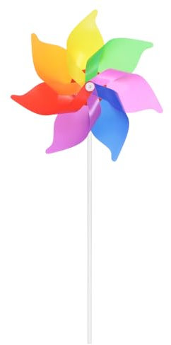 QUARKZMAN Éoliennes Arc-en-Ciel 15,4 Pouces 7 Feuilles en Plastique Coupe-Vent Imperméables Moulins à Vent Tourne-Moulins pour Le Jardin Pelouse Patio Extérieur Décoration de Fête, Coloré