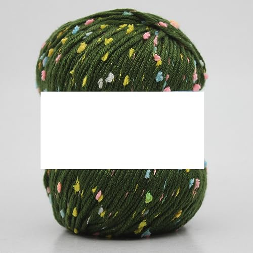 dvnFWKc Yarn for Knitting Crocheting Crafting, 100g/2pcs Worsted Wool Thread Colorful Needlework Cotton Cashmere Yarn for Hand Knitting Crochet Sweater(Army green)