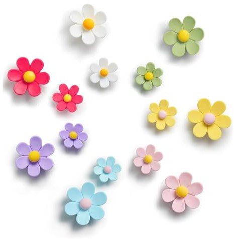 MaoNativey Imanes de Flores 3D para frigorífico, Flores de Colores Imanes Decorativos Pequeños Imanes de Refrigerador 3D Imanes Flores para Nevera Pizarra Cocina y Oficina,14 Piezas