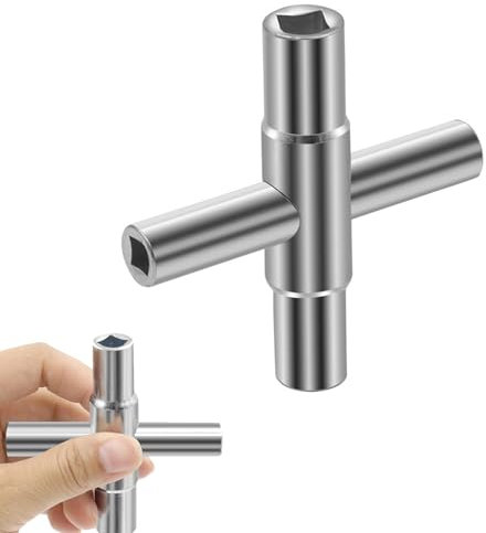 SHENRUZENG Clé Carrée 4 Voies, Clé Utilitaires de Purge Cle Plombier - Dimensions Intérieures : 6,5 mm/7 mm/8 mm/9 mm pour Boîtier Électrique, Gaz, Eau, Armoire
