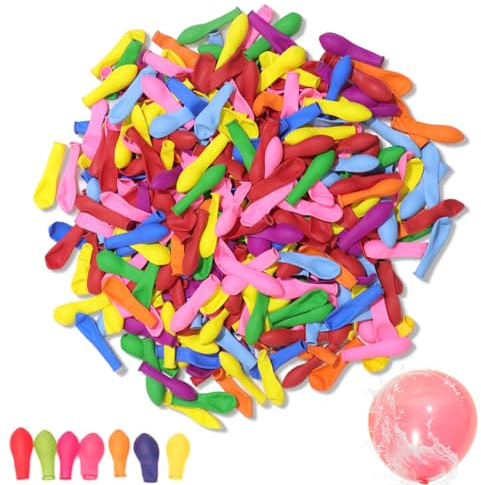 1000 PCS Water Balloons for Kids, Multicoloured Water Balloons for Summer, Colorful Water Bombs, Biodegradable Latex Bombs, Outdoor Garden Toys, Splash Fun
