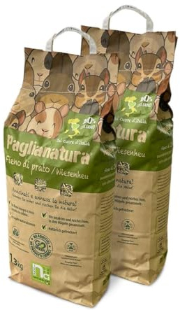 Paglianatura Kit 2 Pezzi Fieno Naturale per Conigli e Roditori - 1,3 kg per una Dieta Sana e Naturale
