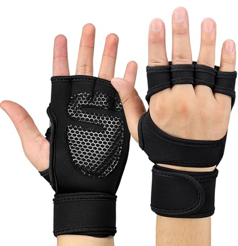 Mexgcom Gants de Fitness Respirants pour Homme et Femme, Gants de Formation Respirants, Gants d'haltérophilie, Conception Antidérapante, Idéal pour l'haltérophilie, Le Fitness, l'exercice (Large)