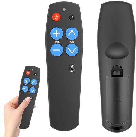 Universal Mando a Distancia TV con Teclas Grandes para Smart TV Control Remoto Infrarrojo Fácil de Usar y Configurar,Regalos para Personas con Demencia，Batería no incluida