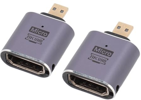 TIKATARER 8K Mini Displayport Till Displayport Adapter, Mini Till HD Adapter, 8K 60HZ 4K 120HZ Upplösningar 48Gbps Bandbredd för Bärbar Dator, PC, Spel, Bildskärm, TV, 2-pack