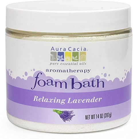 Aura Cacia Aromatherapy Foam Bath, Relaxing Lavender, 14 ounce jar