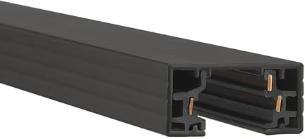 WAC Lighting H Track 8FT Single Circuit Field Cuttable 120V Track for H Style 3-Wire Track Fixtures with 2 Endcaps in Black