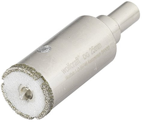 wolfcraft Corona de perforación de diamante Ceramic con broca centradora y vástago I 5924000 I Para instalaciones sanitarias y eléctricas en azulejos y baldosas; profundidad de corte: 45 mm