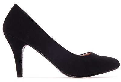 Andres Machado - Elegante Pumps aus Nubukleder in Schwarz. Gr. 44