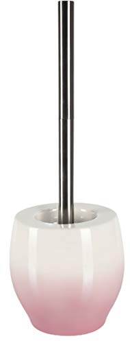 Spirella Bali WC Bürste Toilettenbürste Klobürste WC Garnitur aus Porzellan Weiß/Rosa