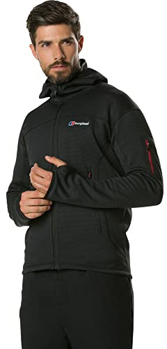Berghaus Men's Pravitale Mountain 2.0 Performance Hooded Fleece Jacket | Extra Warmth | Smart Fit Fleece Full Zip Hoodie, Carbon/Black, L