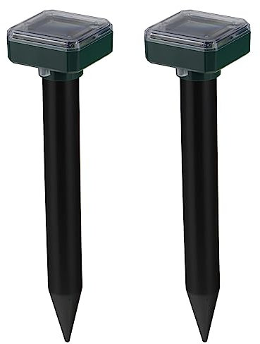 Haushalt International 2tlg. Set Solar Maulwurfschreck inkl. Erdspieß, Maulwurfvertreiber Maulwurfabwehr