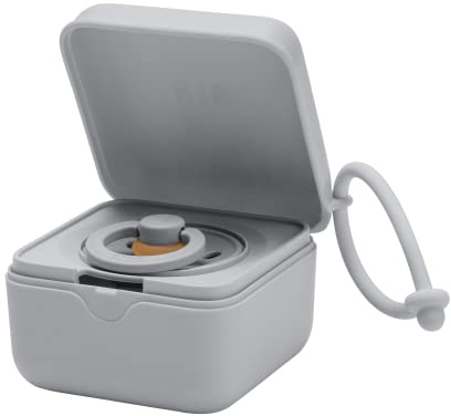 BIBS Schnuller Box mit Gummiband. Sterilisator Box für Schnuller. 100% BPA Freies Material. Cloud