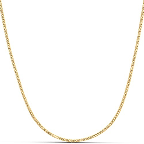 Amazon Essentials 14K Gold Plated Fine Curb Chain 16, Yellow 14K Gold
