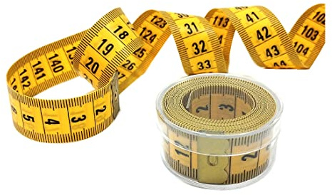 Nastro di Misure, metro da cucito con centimetri, metro per misurare tessuti, corpo, mobili, ecc. Metro con scatola per riporre, (1 Unita)