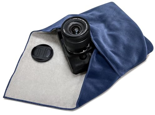 ComfortAce Foulard per fotocamera come custodia protettiva per attrezzatura fotografica nello zaino, borsa, borsa ecc. Adatto per DSLR, obiettivo, treppiede, tablet, ecc., Blu, 58 x 58, Panno