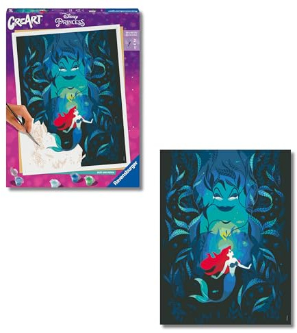 Ravensburger – CreArt Grand Format 30x40 cm – Disney Ariel Villains – Loisir créatif – Peinture par numéros – Adulte - Activité détente et créative – Dès 12 Ans – 23732 – Version française