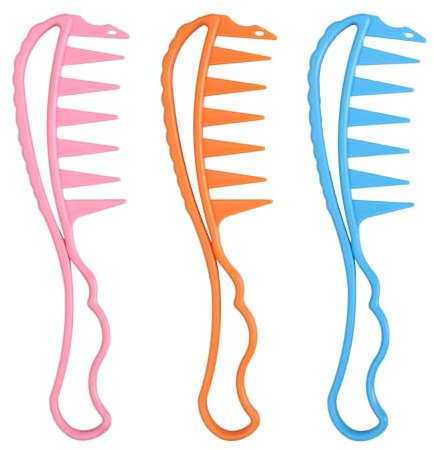 3 Pcs Lockenkamm Dauerhaft Kamm für Locken Hitzebeständiger Locken Kamm Antistatischer Lockenkamm Naturlocken Kamm Grob Wide Tooth Comb für Die Meisten Haartypen Geeignet