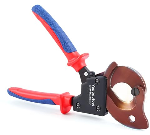 Yangoutool Ratchet Cable Cutter Heavy Duty for Copper and Aluminum Cables, 240mm² Capacity, Sharp Polished Edges, Ideal for Cutting Large Armored Electrical Wires, Perfect for Electricians