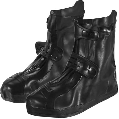 PATIKIL Copertura per Scarpe in Silicone Impermeabile L, 1 Paio di Sovrascarpe Riutilizzabili Antiscivolo per Pioggia, Neve e Protezione Stivali da Uomo e Donna, Nero