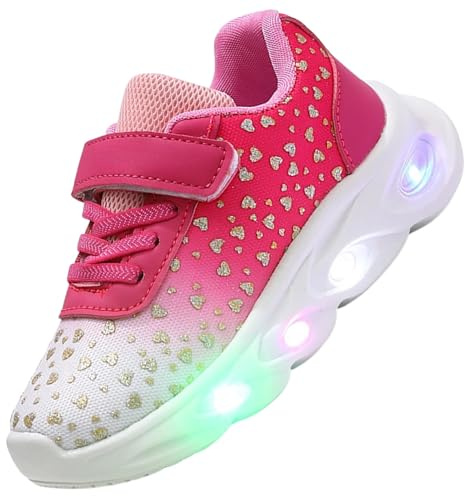 Vorkhuaeri Scarpe LED con Luci per Bambina, Scarpe da Ginnastica Luminose per Bambine, Scarpe Bambini Bimba Tennis Sportive Illuminate Moda Natale