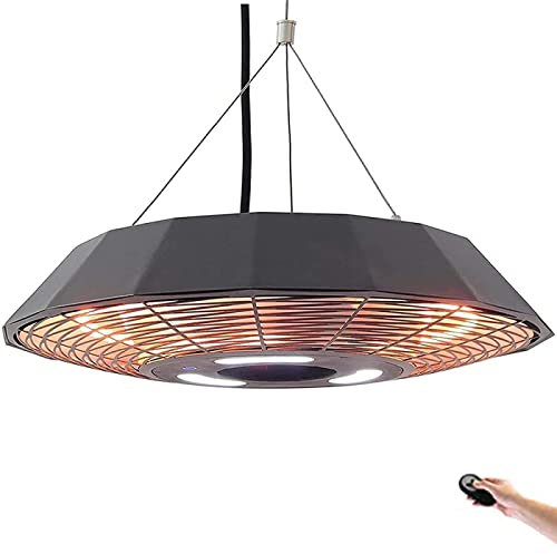 YJKKZQLB Riscaldatore a soffitto sospeso, Riscaldatore Elettrico da Esterno Riscaldatore a infrarossi da Esterno Impermeabile a Risparmio energetico Silenzioso, Nero240V2000W