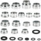 16 Pezzi 16-28MM Adattatore Rubinetto Kit, Adattatore per Rubinetto in Metallo con Guarnizione in Gomma, Doppio Filetto Rubinetto Aeratore Connessione per Tubo da Giardino, Filtro Acqua, Lavello