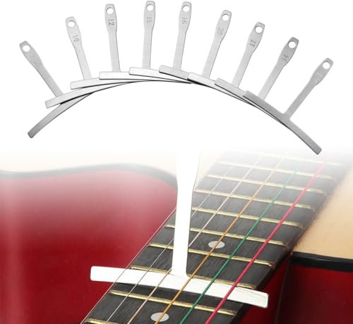 MIRKUZI Radienlehren 9er-Pack Gitarrenradiusmessgerät, Gitarrenmesswerkzeug, Radius-Saitenmessgerät, Gitarrenmessgerät für Gitarrenbass-Steg-Griffbrett-Sattel
