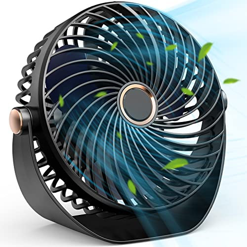 YAZEKY Ventilador Potente, Refrigeración de Funcionamiento Silencioso, Inclinación Variable de 90°, 3 Ajustes de Velocidad, Anclaje en la Pared, Ventilador de Mesa, HT900E (black-5)