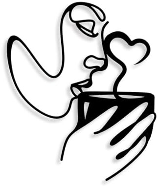 Kaffee Schild Wandkunst – Minimalistische Metallbilder als Wanddekoration für Küche & Kaffee-Bar | Modernes Wanddekor für Wohnzimmer & Büro | Einweihungsgeschenk |Wall Sculptures