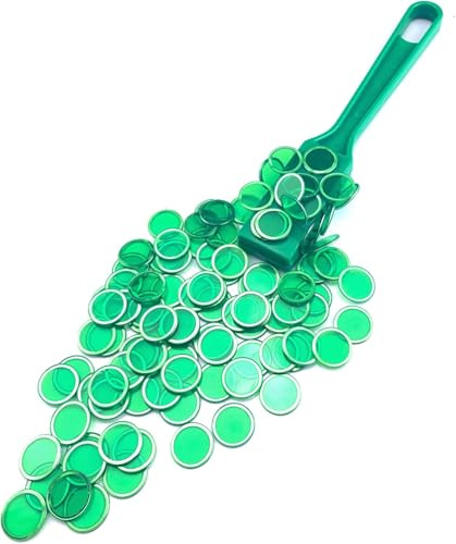 Fokroin Bingo Spiel, Gesellschaftsspiele, Magnetzauberstäbe, Magnetstab mit Chips, Magnetische Stäbe und Bingo Chips Set Magnetstab 100 Metall Ringed Discs Wissenschaft (Grün)