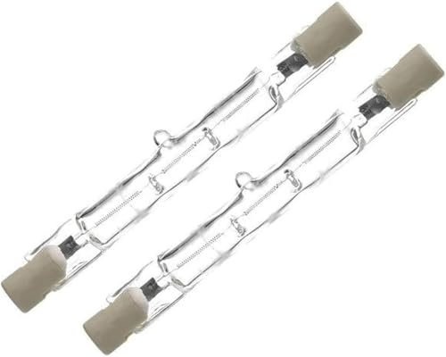 R7s Halogen Light Bulbs Dimmable 118mm 230W 230V Linear Bulbs for Floor Lamp Uplighter, 2700K Warm White J118 R7s Double Ended Bulb for Security Floodlight, Work Light – Pack of 2 [Class G]