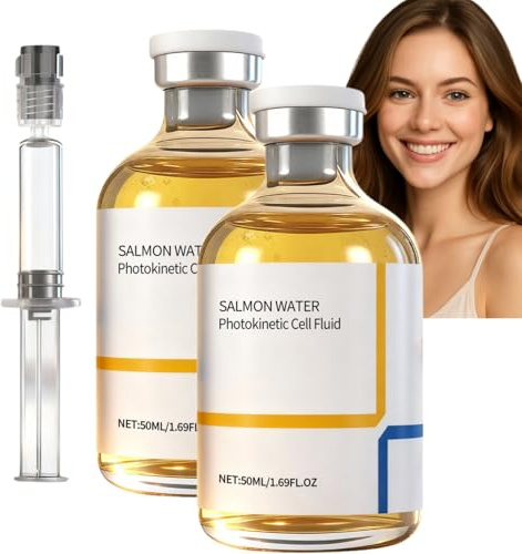 Sérum facial de salmón, esencia antiarrugas rejuvenecedora de colágeno para tonificar y lifting, ampolla hidratante para mejorar la elasticidad de la piel y reducir las líneas finas, 50 ml (2 unidades