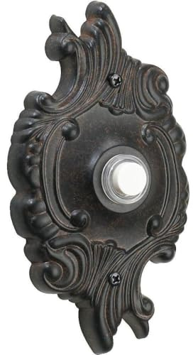 Quorum 7-309-44 Traditional Door Chime Button from Door Chimes Toasted Sienna Collection in Bronze/Dark Finish,