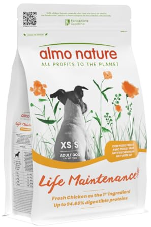 Almo Nature Life Maintenance Pienso Seco para Perro XS-S con Pollo 2 kg – Alimento Completo para Perros Adultos de Raza Pequeña y Muy Pequeña