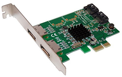 PCI Express (PCIe x1) Controller Karte SATA III - 4 SATA3 Ports (2 extern + 2 intern) - Chipset Marvell 88SE9215 - by Computer District